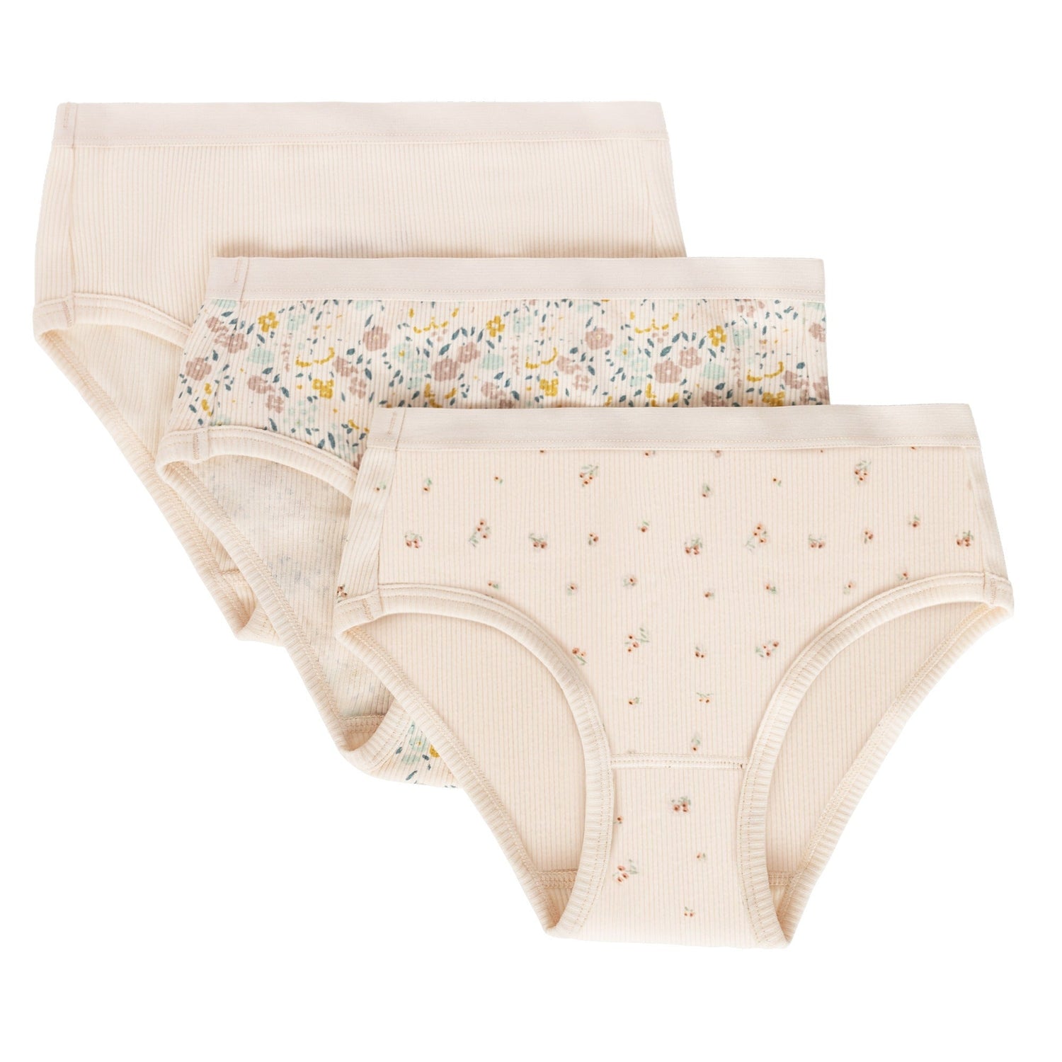 Feathers Floral Print Snug Tagless Cotton Underwear – Girls Underwear Briefs Super Soft Panties (3 Pack) by Feathers USA at Everetts Place