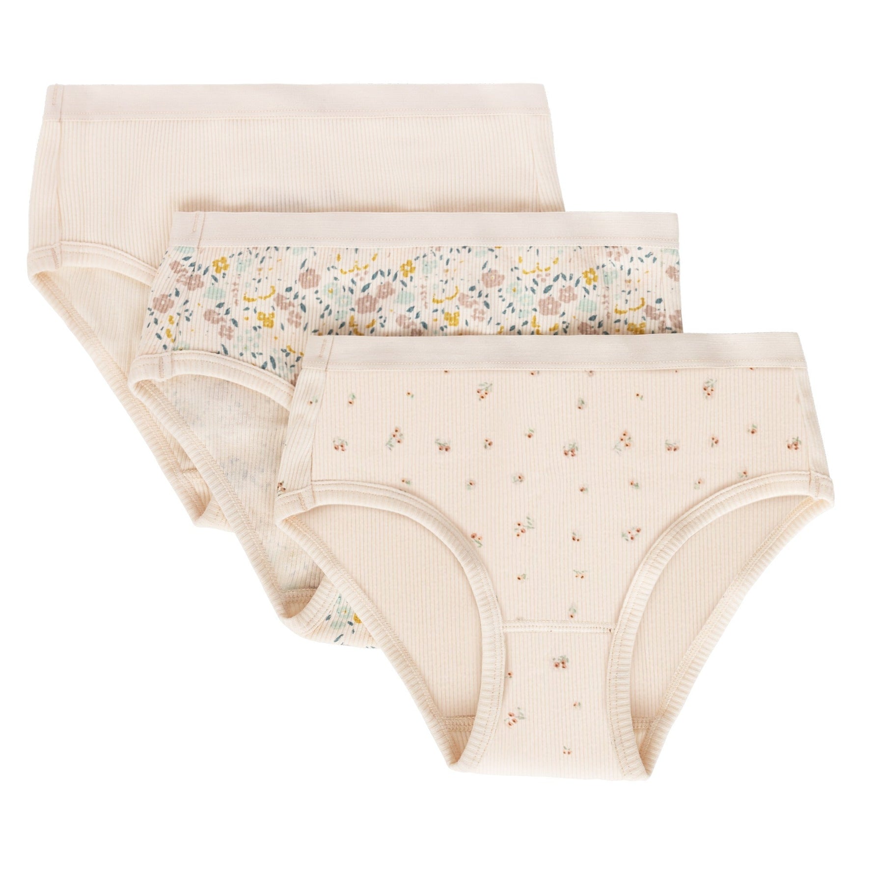 Feathers Floral Print Snug Tagless Cotton Underwear – Girls Underwear Briefs Super Soft Panties (3 Pack) by Feathers USA at Everetts Place