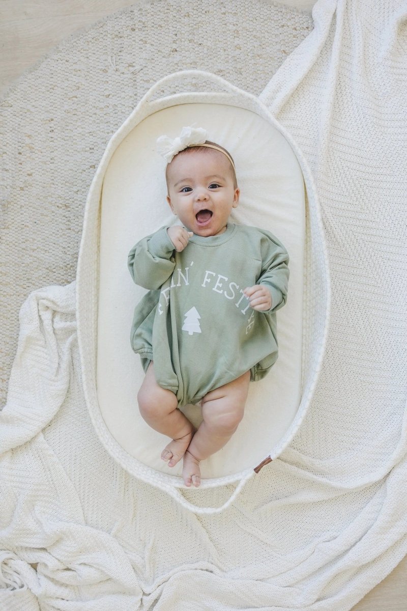 Little Joy Co. Feelin' Festive Christmas Sweatshirt Romper - Everetts Place Boutique - 