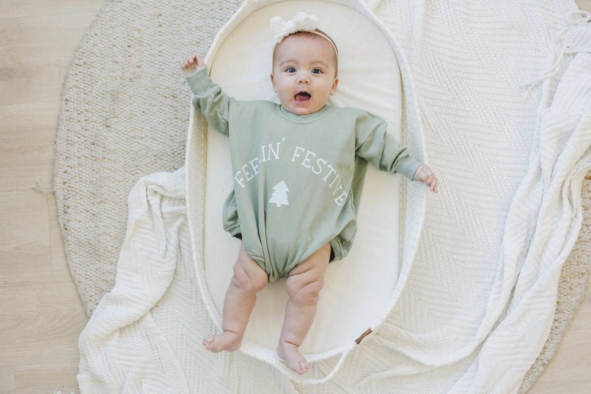 Little Joy Co. Feelin' Festive Christmas Sweatshirt Romper - Everetts Place Boutique - 