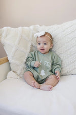 Little Joy Co. Feelin' Festive Christmas Sweatshirt Romper - Everetts Place Boutique - 