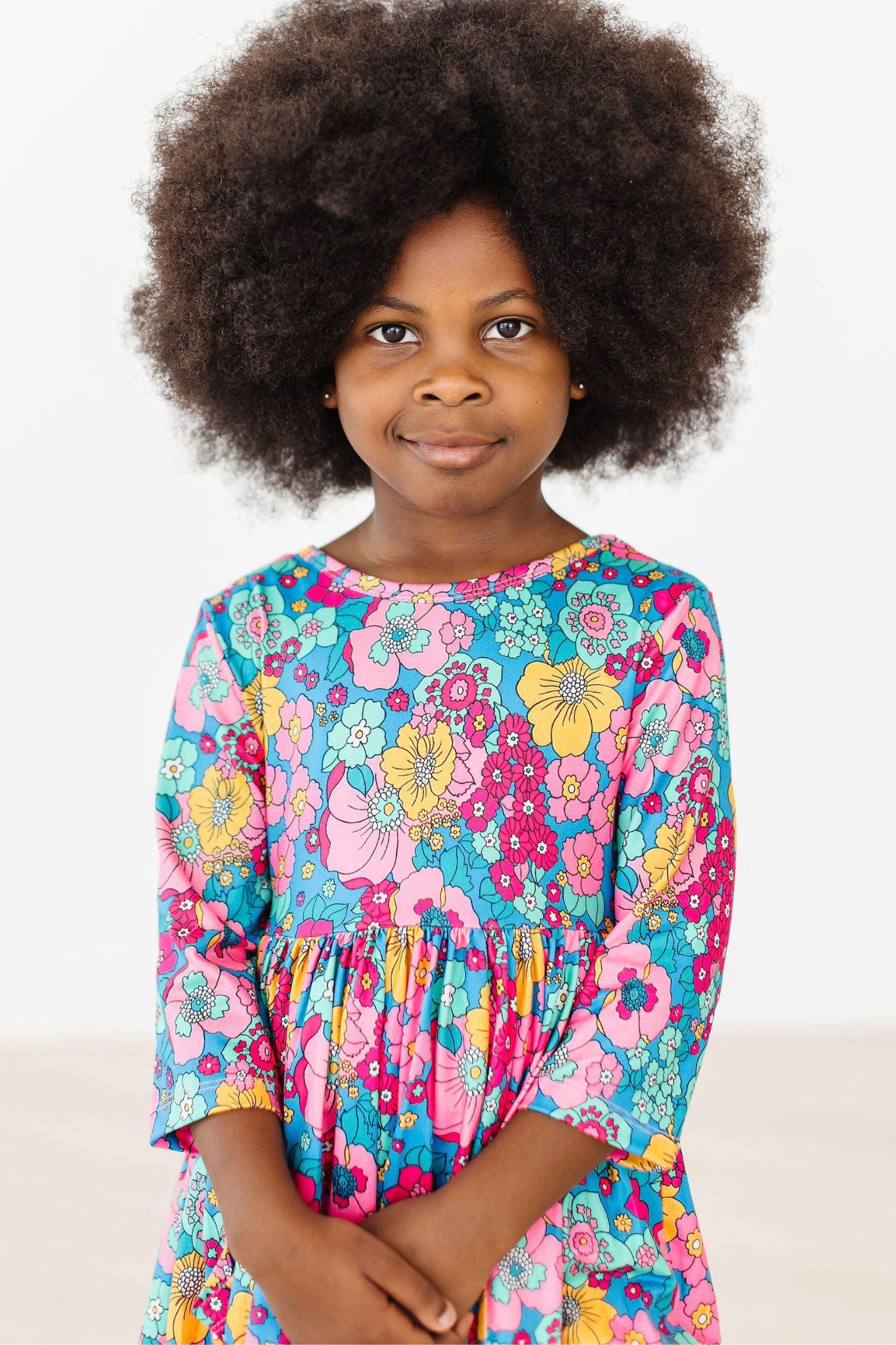 Feeling Floral Twirl Dress With Pocket For Girls Everyday Mila & Rose ® Everetts Place: Online Boutique