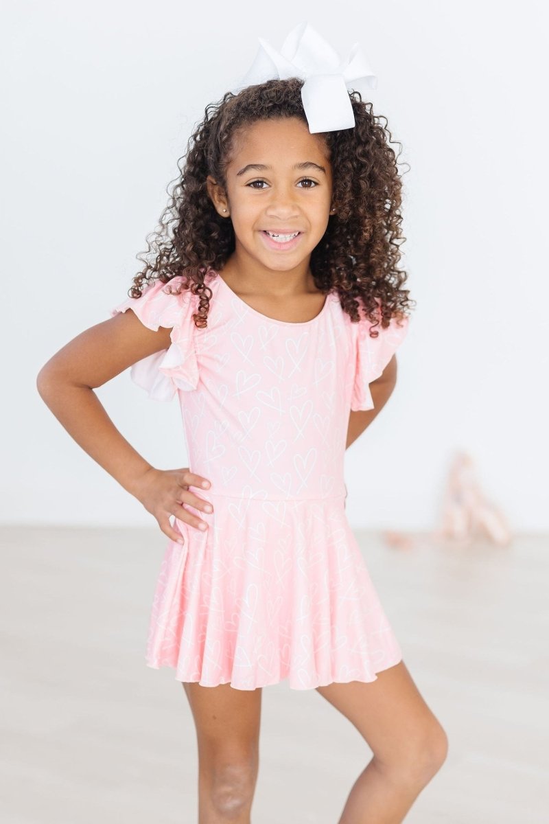Mila & Rose ® Feeling Pink Short Sleeve Twirl Leotard For Dance Class - Everetts Place Boutique - 