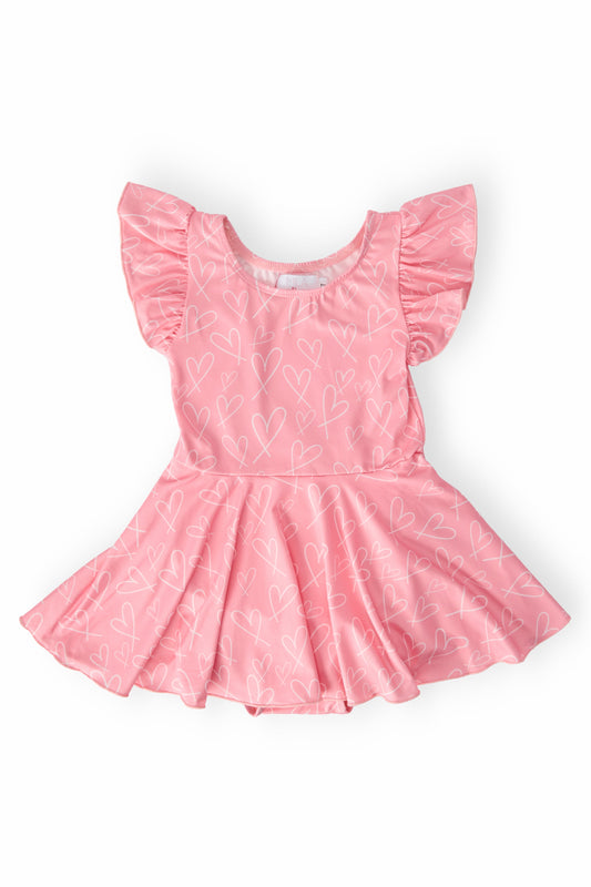 Mila & Rose ® Feeling Pink Short Sleeve Twirl Leotard For Dance Class - Apparel & Accessories > Clothing > Activewear > Dance Dresses, Skirts & Costumes Twirl Leotard S/S