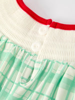 Festive Christmas Girl Smock Embroidery Green Plaid Dress Rylee Faith Designs Everetts Place: Online Boutique
