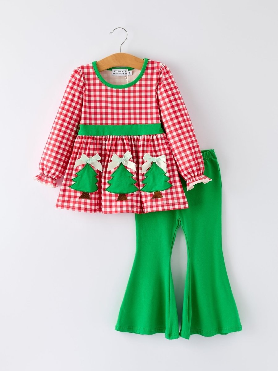 Rylee Faith Designs Festive Christmas Tree Top With Red Plaid And Green Bottoms - Everetts Place Boutique - 