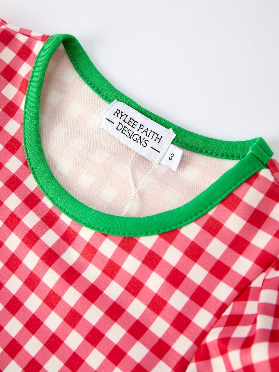 Rylee Faith Designs Festive Christmas Tree Top With Red Plaid And Green Bottoms - Everetts Place Boutique - 