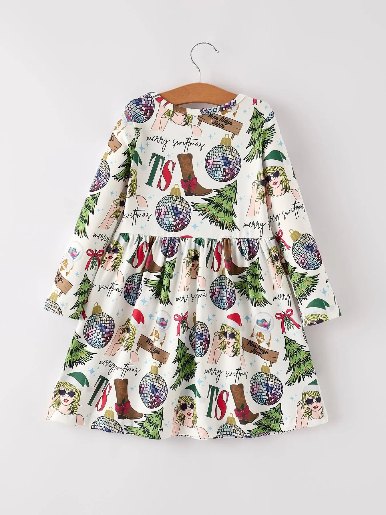 Festive Holiday Christmas TS Print Girls Dress Rylee Faith Designs Everetts Place: Online Boutique