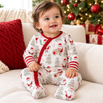 Ultra-Soft Bamboo Footie Pajamas - Christmas Santa by Tesa Babe