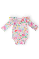 Field Of Flowers Long Sleeve Flutter Bodysuit For Baby Mila & Rose ® Everetts Place: Online Boutique