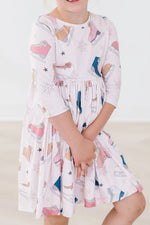 Mila & Rose ® Figure Skater Twirl Dress With Three Quarter Sleeves - Apparel & Accessories > Clothing > Dresses Twirl Dress 3/4