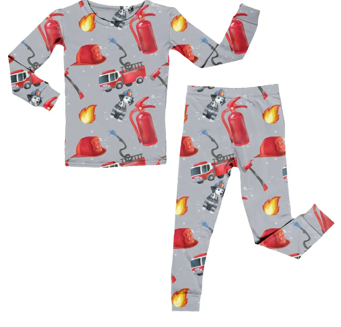 Firefighting Dalmatian, Bamboo Two Piece Pajama Set Miller & Co. Everetts Place Boutique