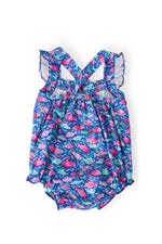 Mila & Rose ® Fish in the Sea Ruffle Cross Back Romper - 