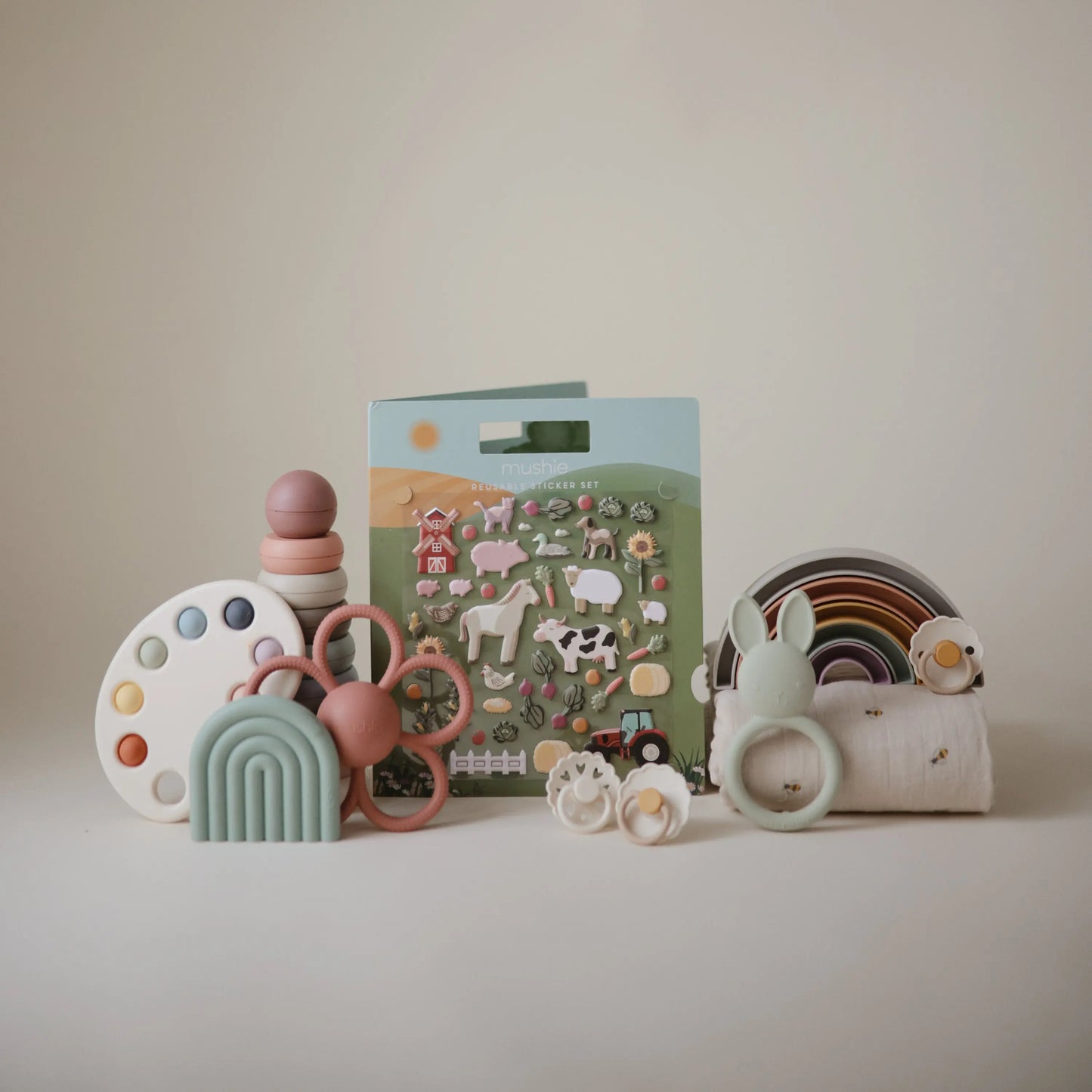 Reusable Farm Animal Sticker Set for Imaginative Storytelling and Pretend Play Mushie