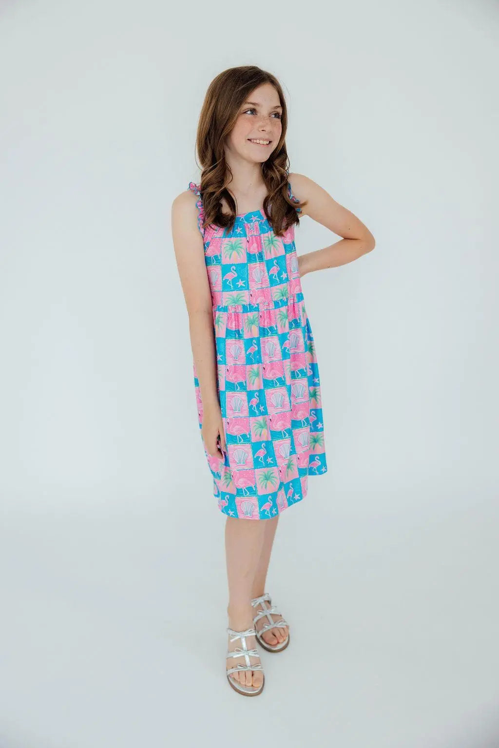 Flock Star Ruffle Cross Back Dress For Summer Wear Mila Rose Mila & Rose ® Everetts Place: Online Boutique