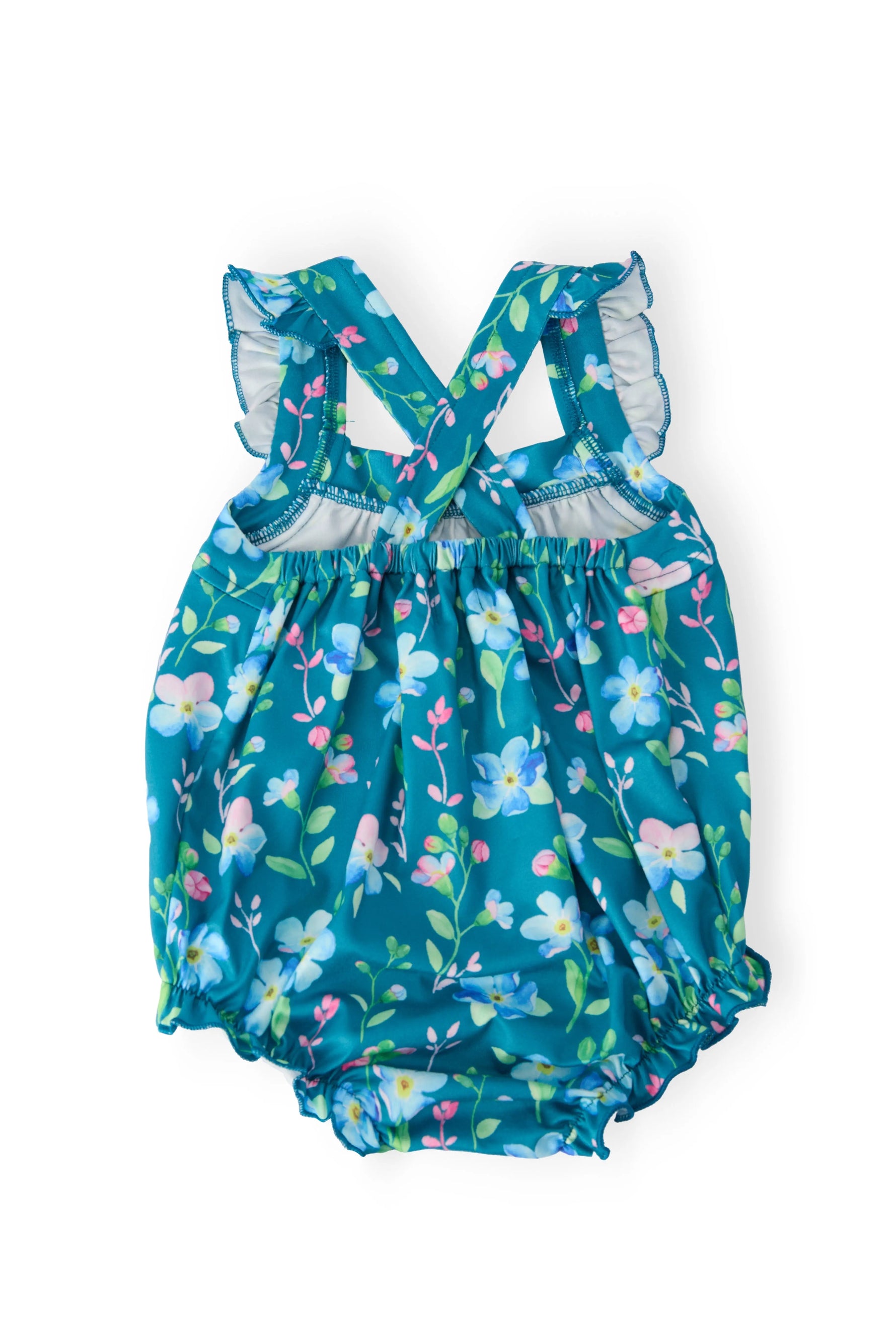 Mila & Rose ® Floral Breeze Ruffle Cross Back Romper - 