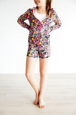Mila & Rose ® Floral Full Zip Ruffle Active Jacket For Dance And Yoga - Everetts Place Boutique - 
