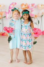 Floral Garden Shimmer Satin Jacket Lightweight Layering Mila & Rose ® Everetts Place: Online Boutique