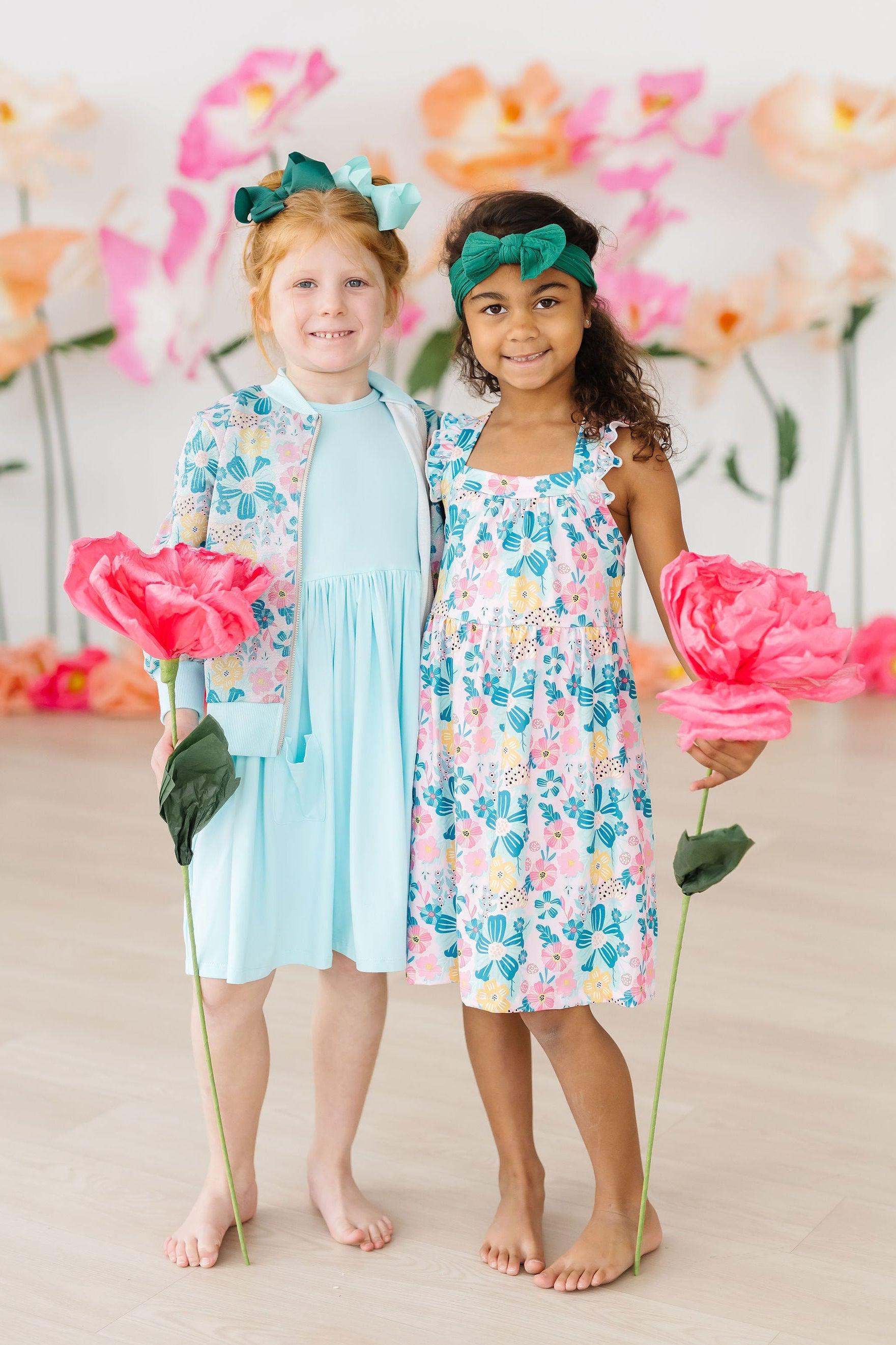Floral Garden Shimmer Satin Jacket Lightweight Layering Mila & Rose ® Everetts Place: Online Boutique