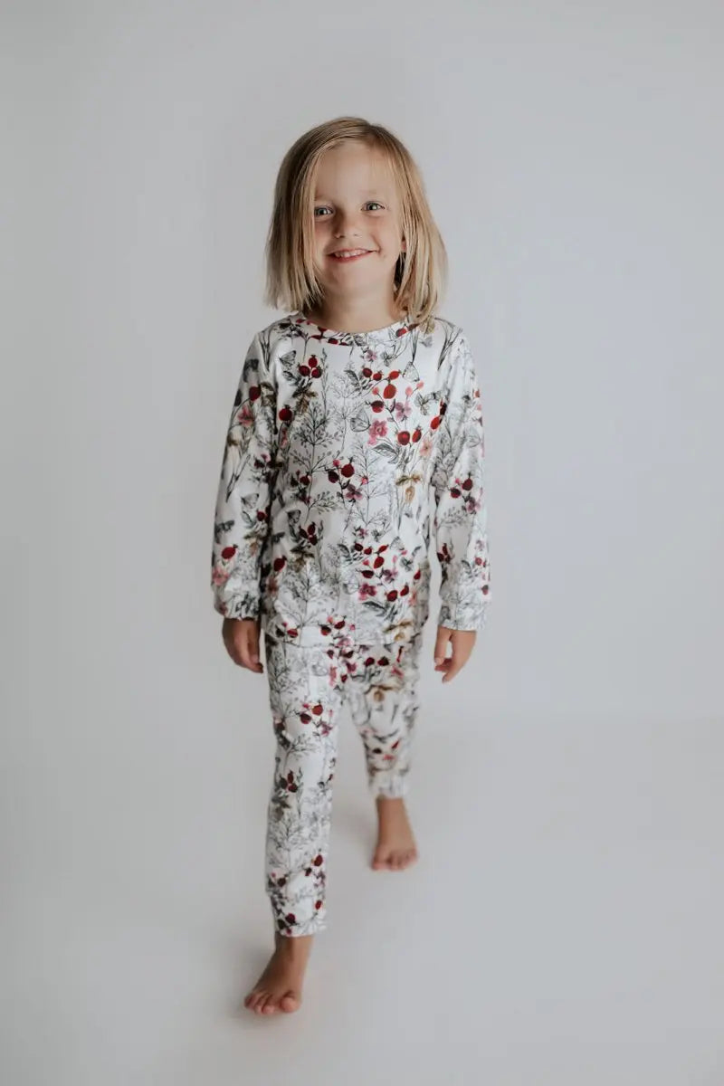 Three Little Tots Floral Girls Kids Pajamas - 