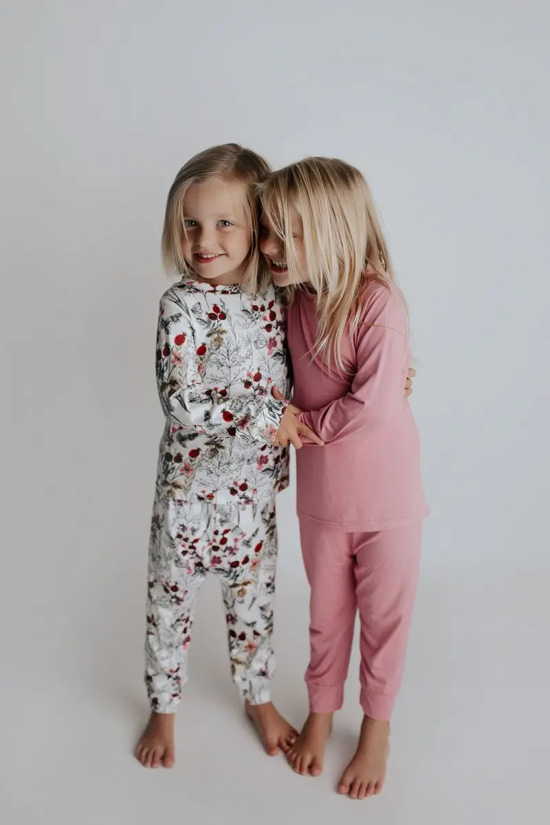Three Little Tots Floral Girls Kids Pajamas - 