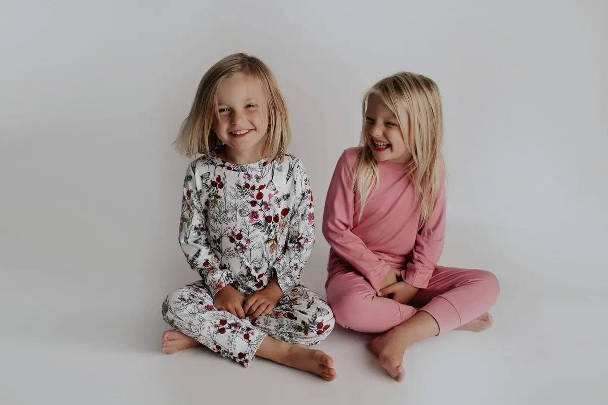 Three Little Tots Floral Girls Kids Pajamas - 