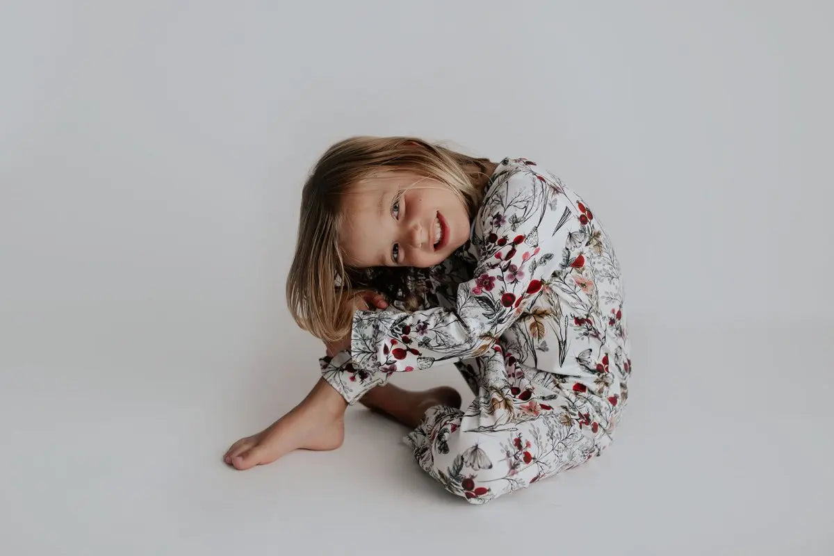 Three Little Tots Floral Girls Kids Pajamas - 