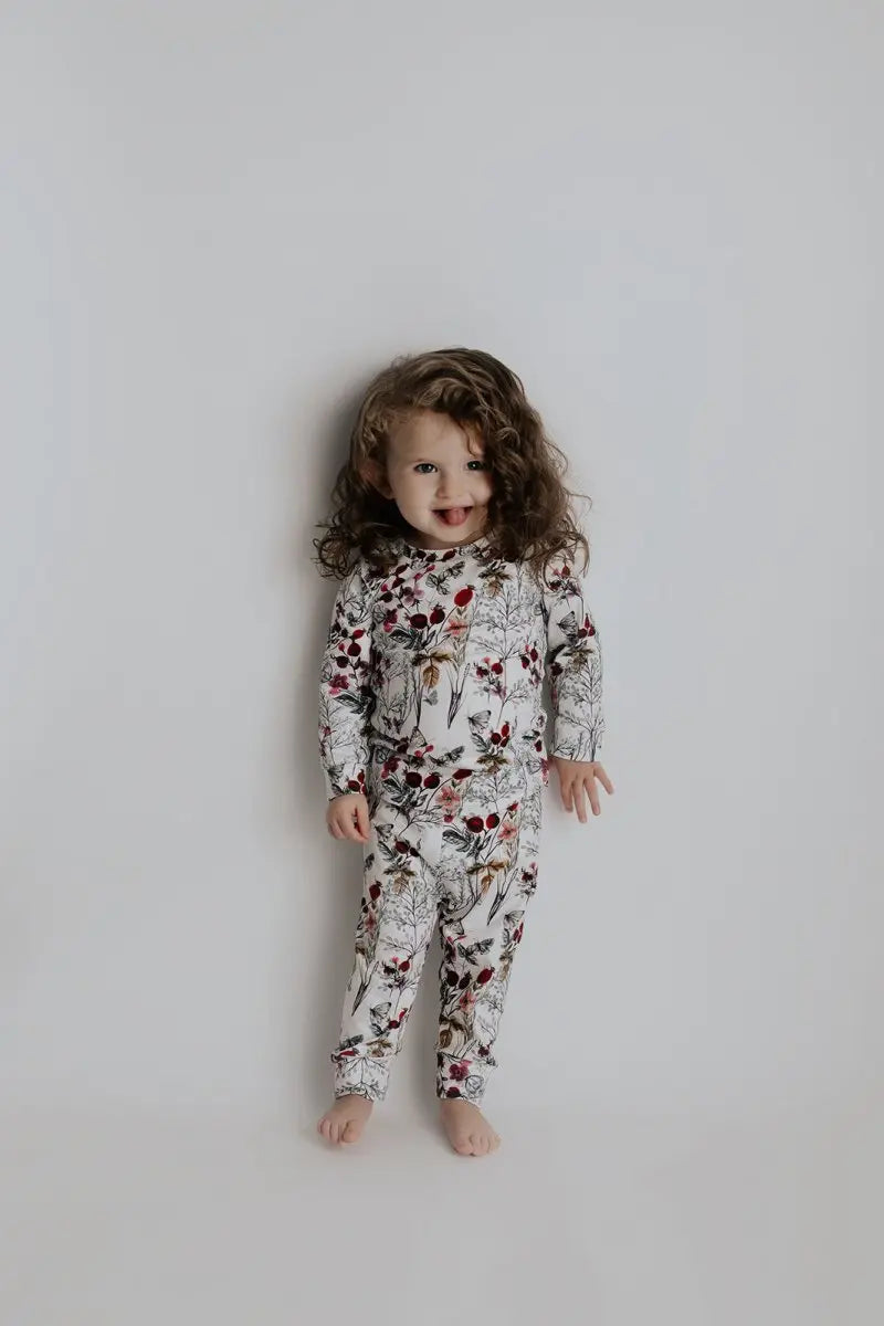 Three Little Tots Floral Girls Kids Pajamas - 