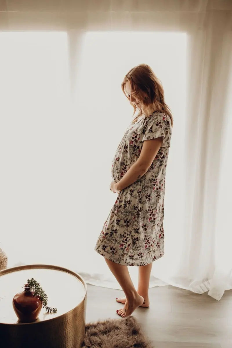 Three Little Tots Floral Mommy Labor and Delivery Nursing Hospital Gown - 