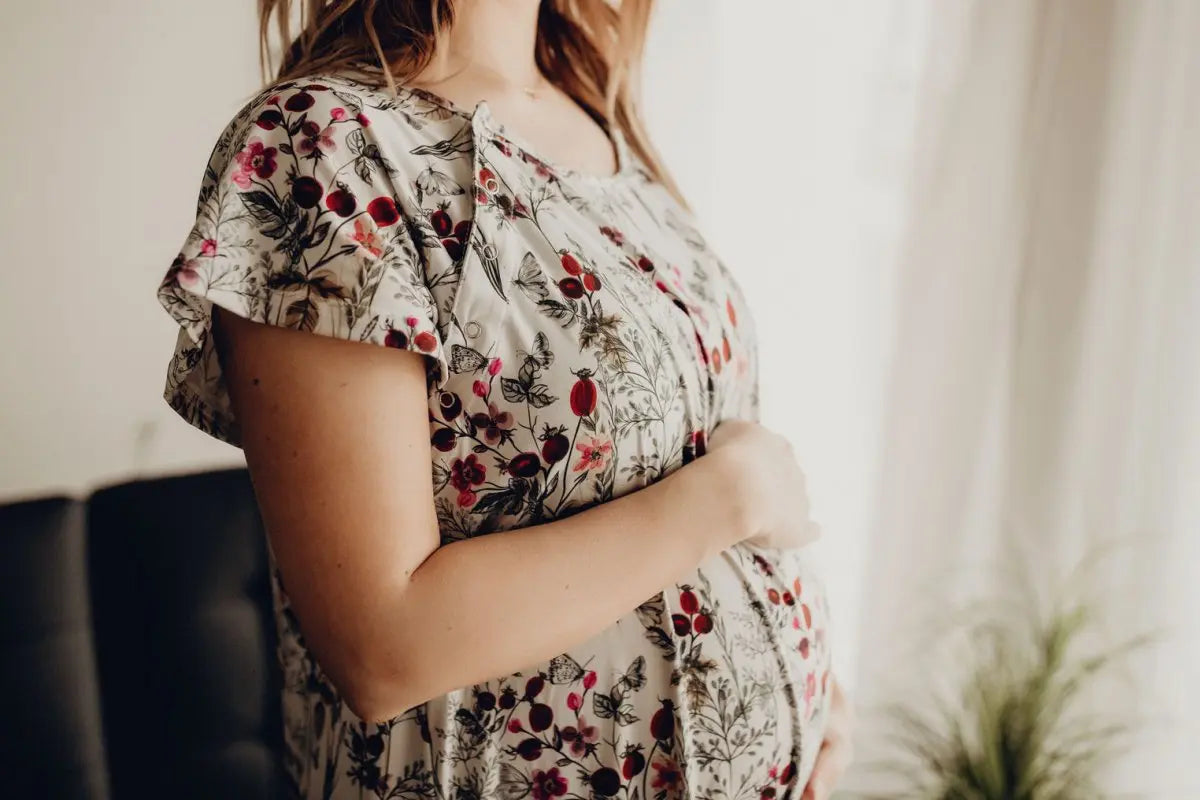 Three Little Tots Floral Mommy Labor and Delivery Nursing Hospital Gown - 