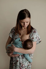 Three Little Tots Floral Mommy Labor and Delivery Nursing Hospital Gown - 