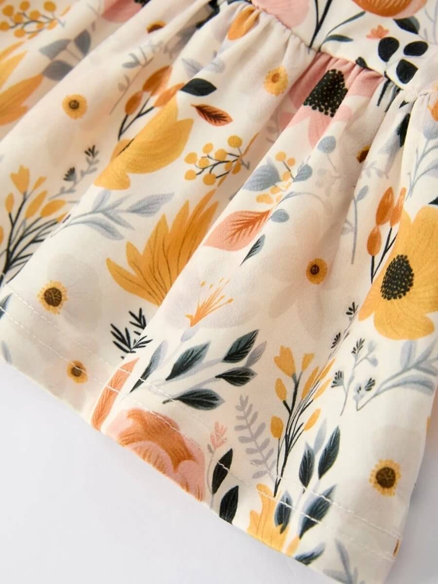 Rylee Faith Designs Floral Print Baby Girls Long Sleeve Top And Ruffle Bloomers - Everetts Place Boutique - 