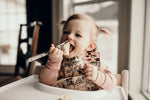 Three Little Tots Floral Silicone Bib with Crumb Catcher - 