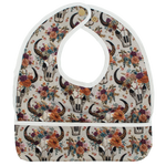 Texas Tushies Floral Skulls Embroidery Flip Bib With Pocket For Drool - Baby & Toddler > Nursing & Feeding > Bibs Baby & Toddler Clothing