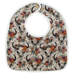 Texas Tushies Floral Skulls Embroidery Flip Bib With Pocket For Drool - Baby & Toddler > Nursing & Feeding > Bibs Baby & Toddler Clothing