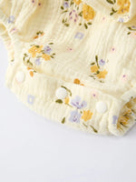 Rylee Faith Designs Floral Smocked Baby Romper with Matching Hat - 