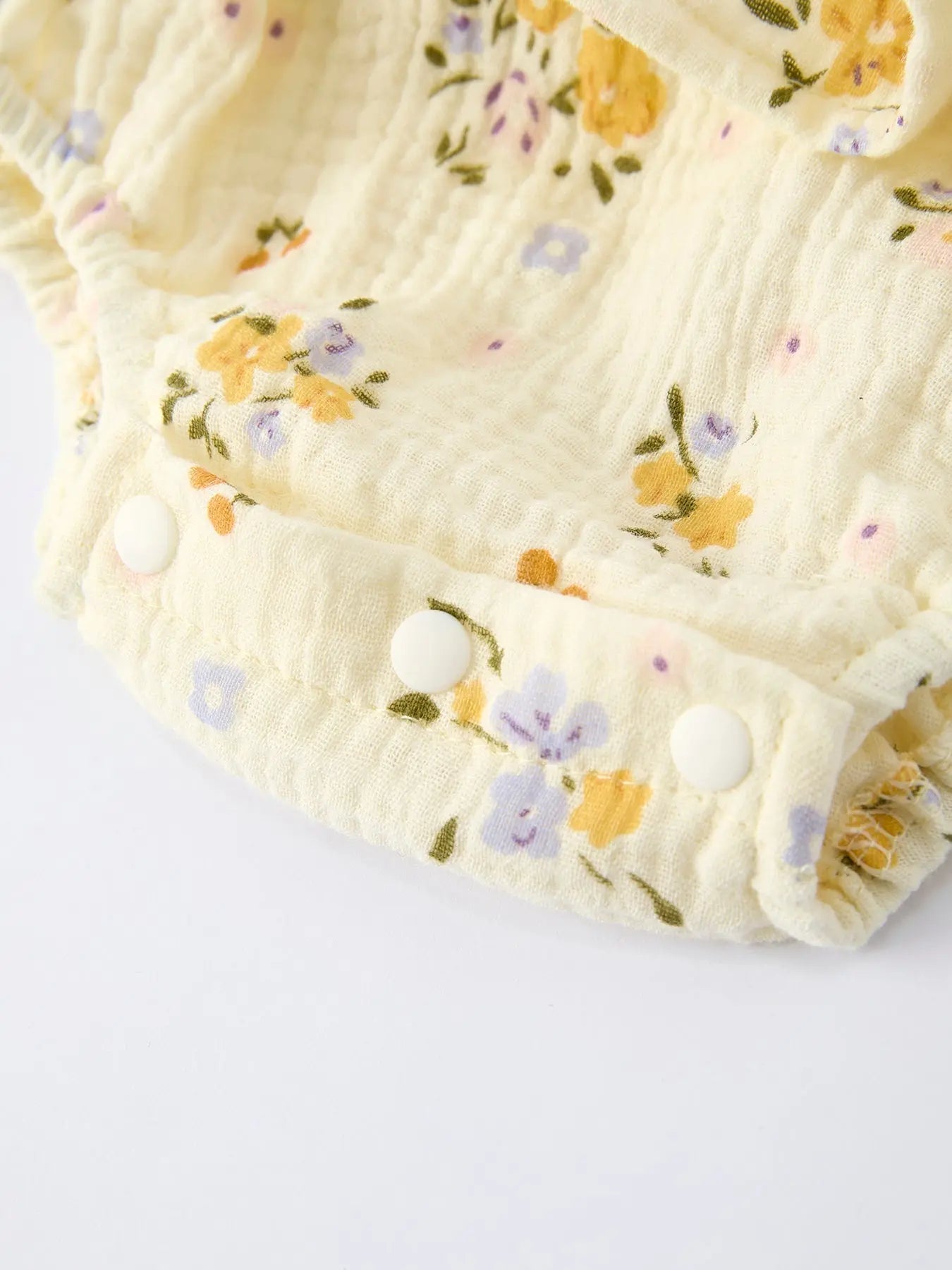 Rylee Faith Designs Floral Smocked Baby Romper with Matching Hat - 