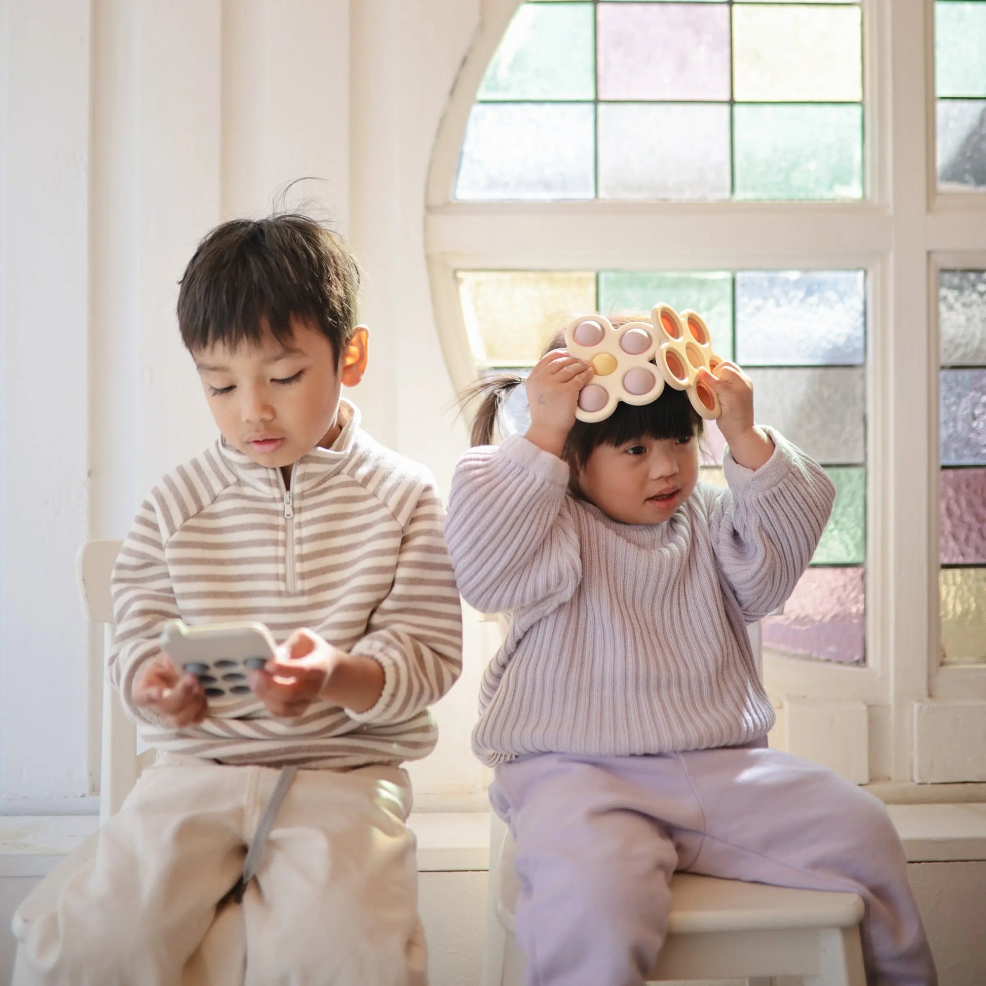 Flower Press Toy for Fine Motor Skills and Sensory Exploration Mushie Everetts Place: Online Boutique