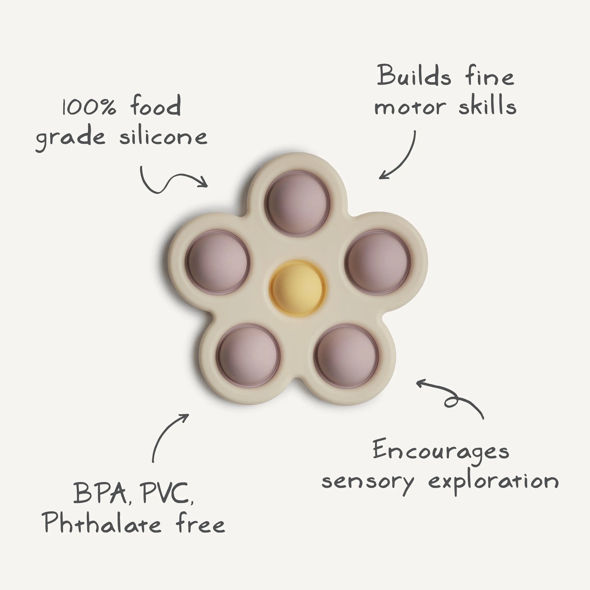 Flower Press Toy for Fine Motor Skills and Sensory Exploration Mushie Everetts Place: Online Boutique