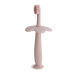 Mushie Flower Training Toothbrush for Kids - Soft Silicone Bristles for Gentle Cleaning and Gum Stimulation - Baby & Toddler Training Toothbrush