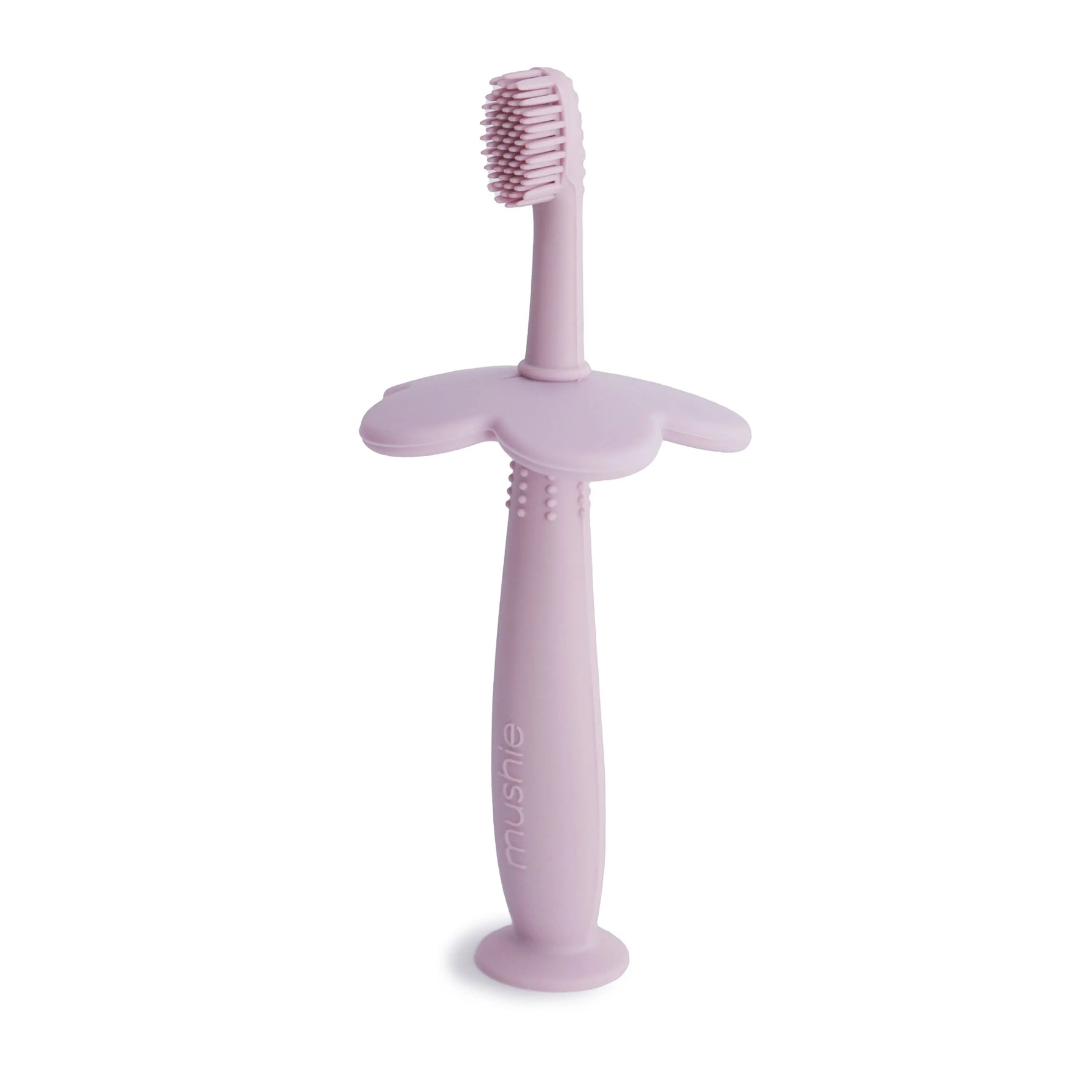 Mushie Flower Training Toothbrush for Kids - Soft Silicone Bristles for Gentle Cleaning and Gum Stimulation - Baby & Toddler Training Toothbrush