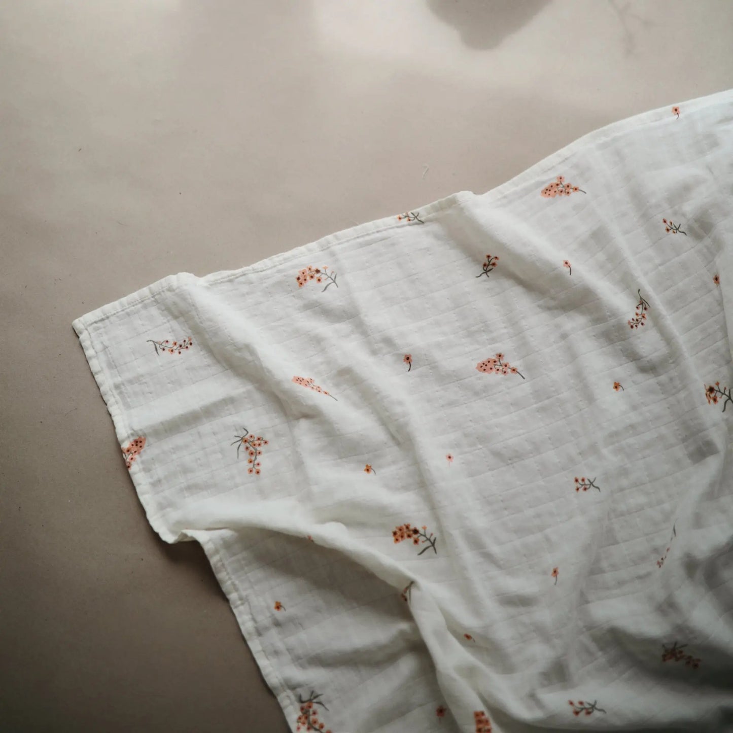 Organic Cotton Muslin Swaddle Blanket for Baby Cuddling and Nursing Mushie
