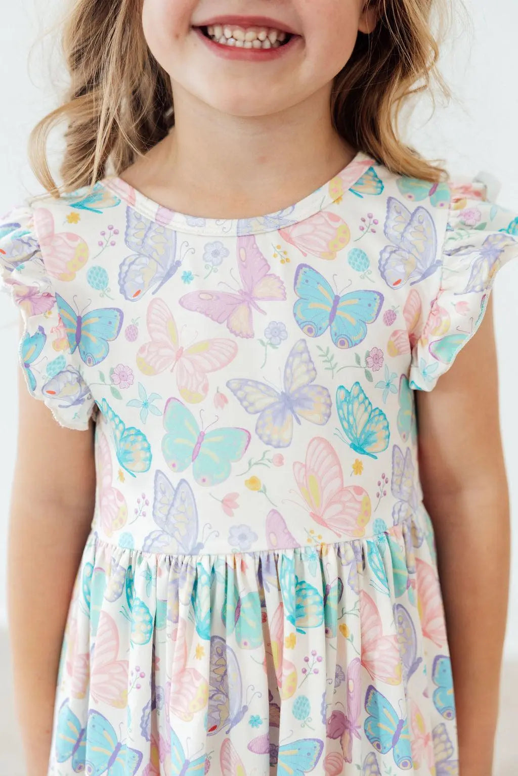 Mila & Rose ® Fluttering Butterflies Flutter Sleeve Twirl Dress - 