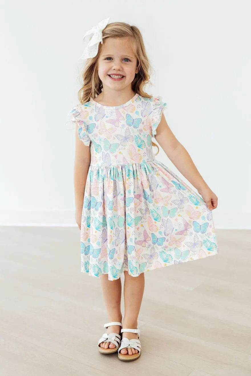 Mila & Rose ® Fluttering Butterflies Flutter Sleeve Twirl Dress - 