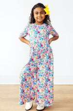 Mila & Rose ® Fluttering Flowers Girls Wide Leg Jumpsuit Mila Rose - Everetts Place Boutique - 