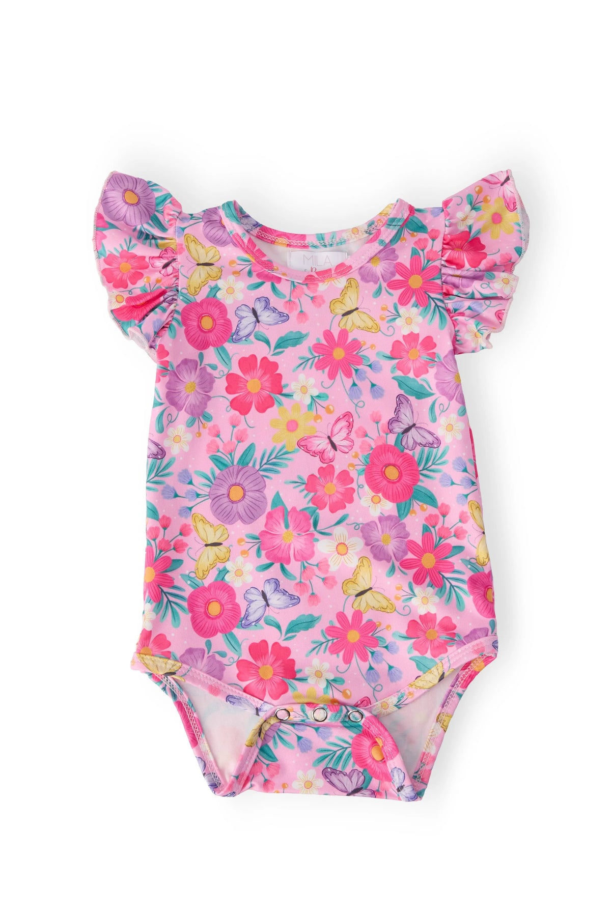 Mila & Rose ® Fluttering Garden S/S Flutter Bodysuit - 