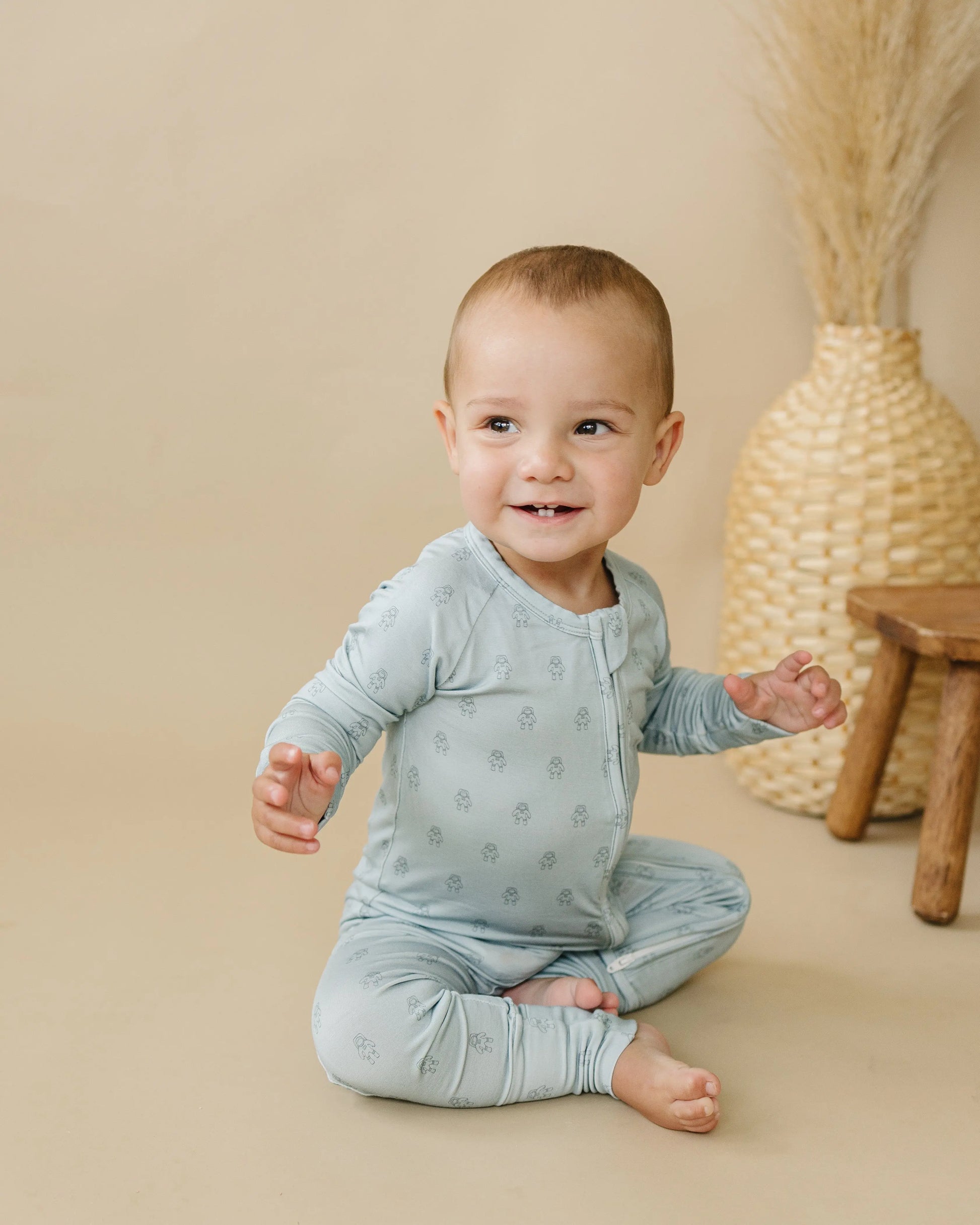 Little Joy Co. Fly Me To The Moon Bamboo Zippy Romper Soft For Babies - Apparel & Accessories > Clothing > Baby & Toddler Clothing > Baby & Toddler Sleepwear