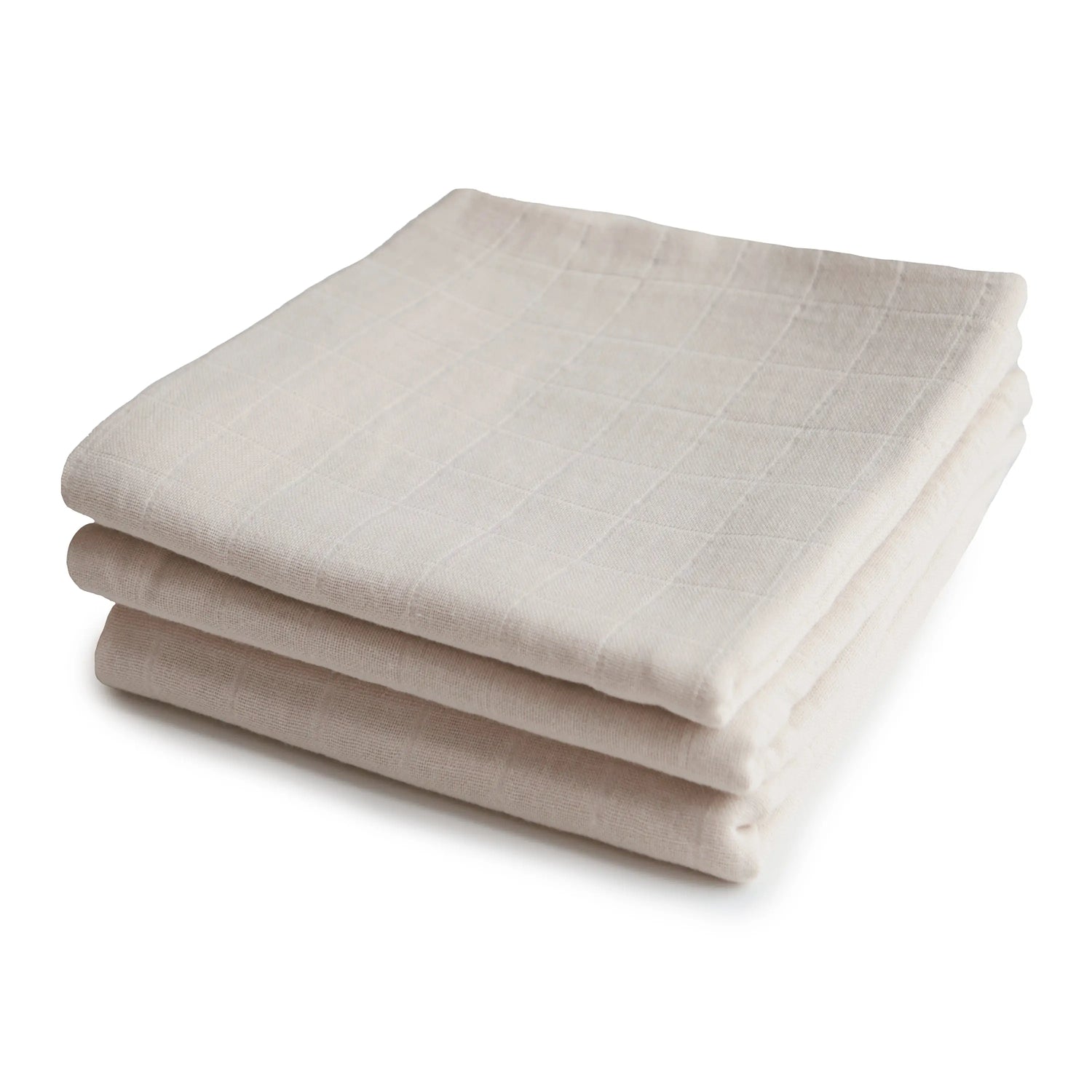 Mushie Organic Cotton Muslin Cloths 3 Pack Extra Soft Versatile Nursery Essentials - Baby & Toddler > Diapering > Baby Wipes Muslin Cloth 3-Pack