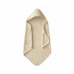 White organic cotton baby hooded towel with attached hood