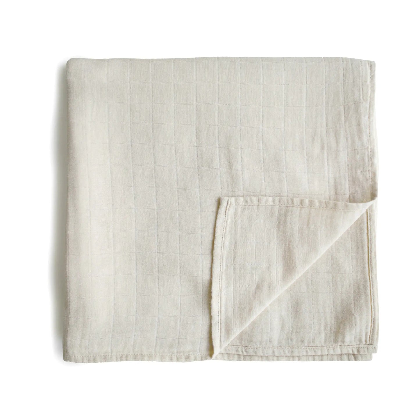 Organic Cotton Muslin Swaddle Blanket for Baby Cuddling and Nursing Mushie